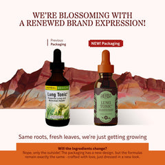 Lung Tonic 2 oz bottle back label and packaging