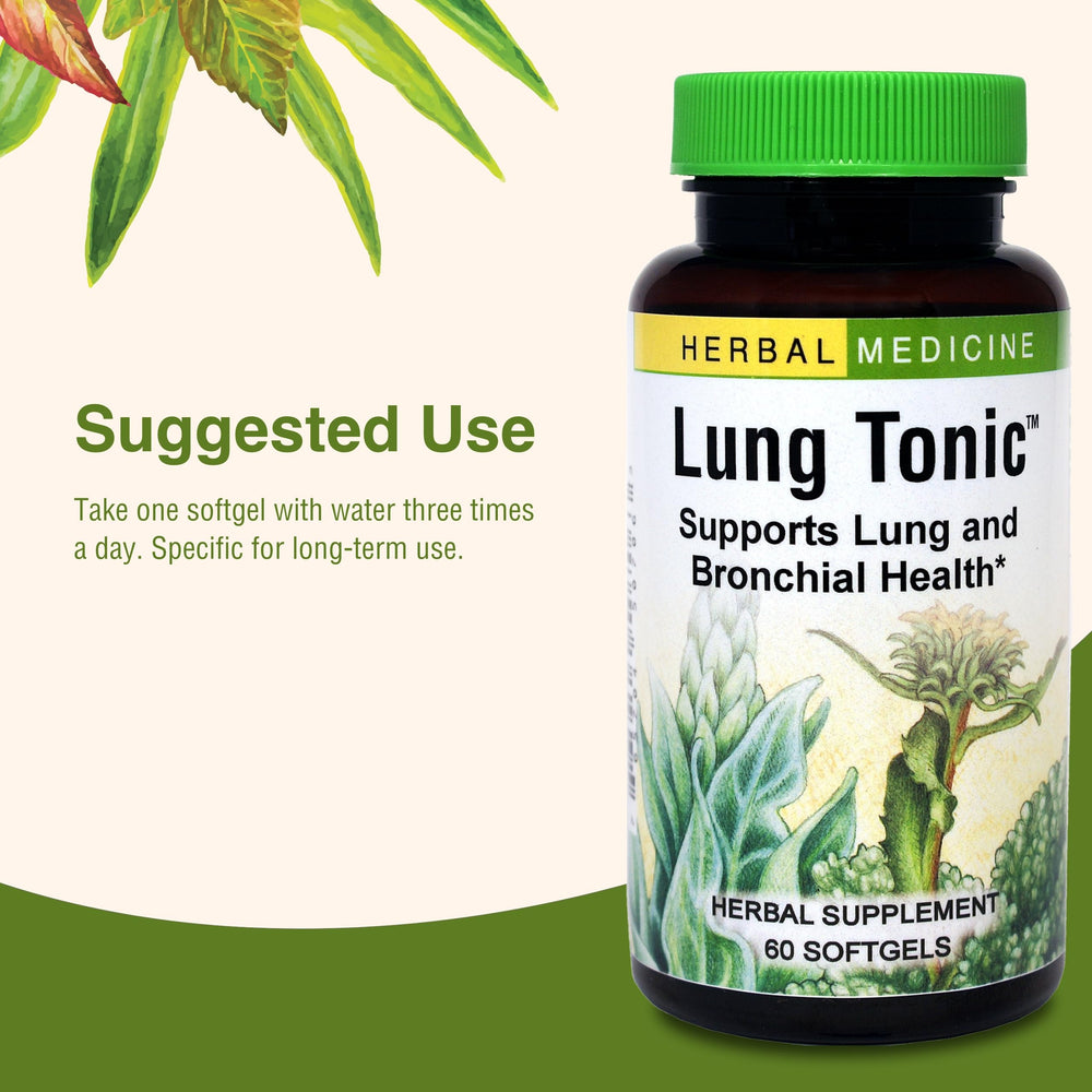 Herbs blend in a wooden scoop for Lung Tonic