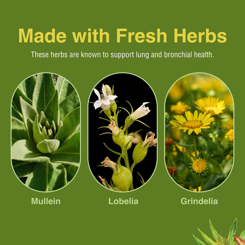 Label of Herbs Etc. Lung Tonic with dosage information