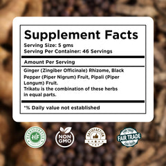HerbsForever Trikatu powder close-up of long pepper highlighting traditional wellness.
