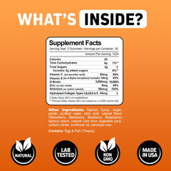 Biotin and Vitamin C highlighted ingredients on package