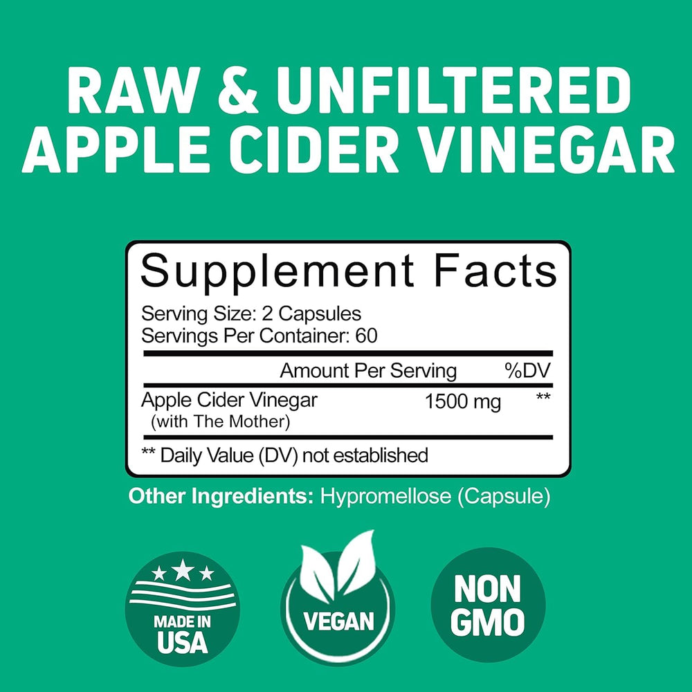 Herbtonics Apple Cider Vinegar capsules on white background