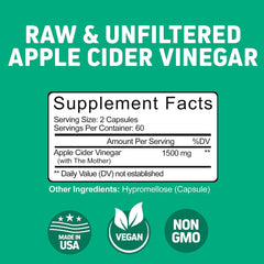 Herbtonics Apple Cider Vinegar capsules on white background