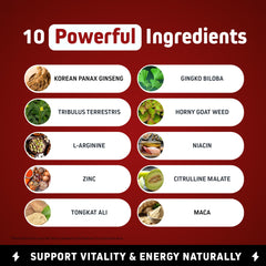 Herbtonics Strengthonic capsules close-up illustrating endurance support.