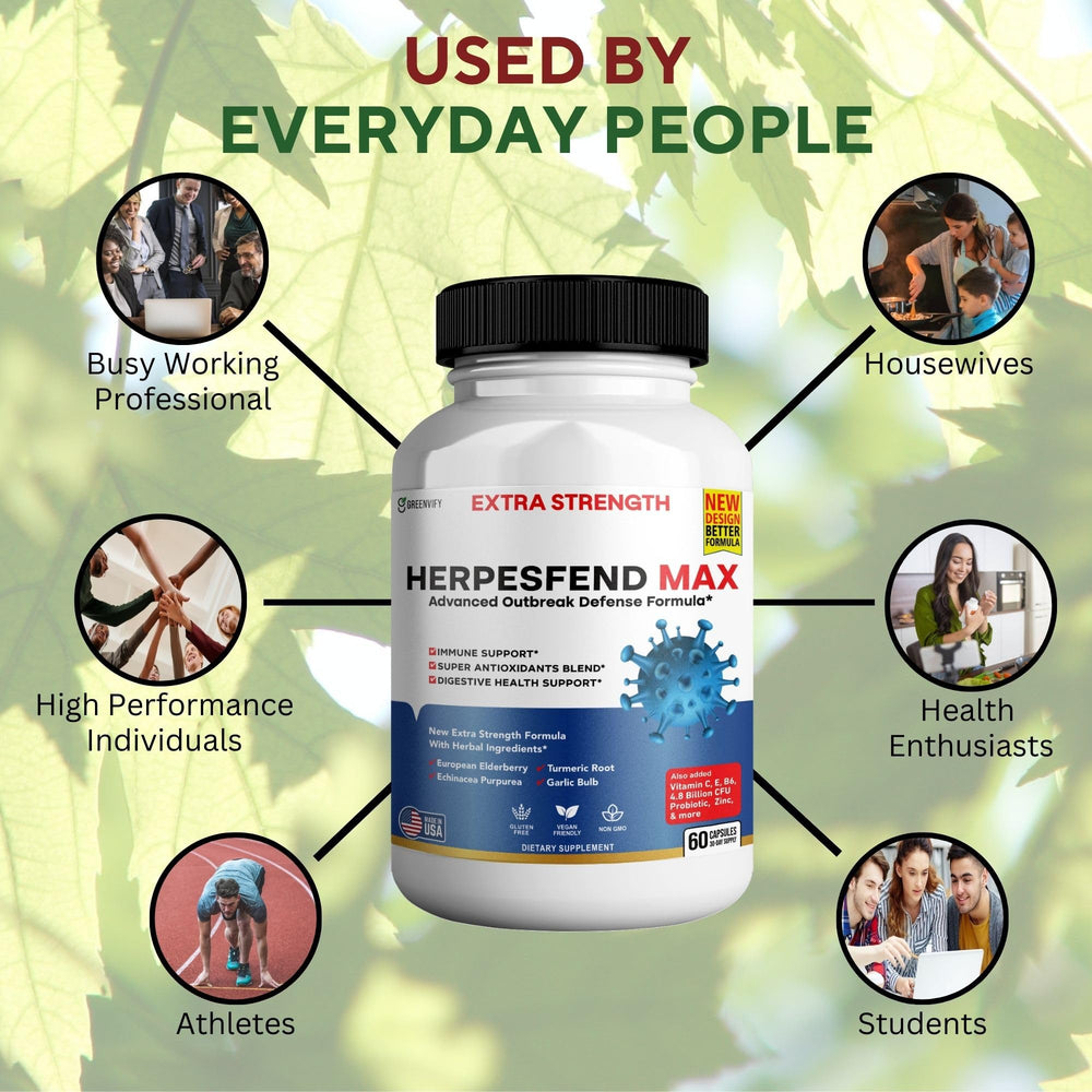 HerpesFend Max product packaging and label