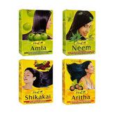 Hesh Hair Combo Pack 4-in-1 featuring Amla, Brahmi, Shikakai and Aritha powders