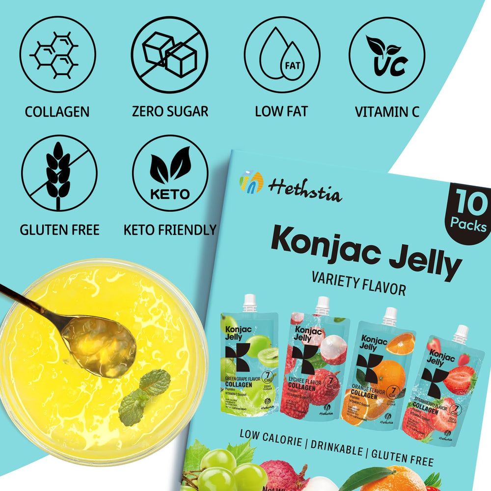 Hethstia Konjac Jelly Green Grape flavor with collagen peptides