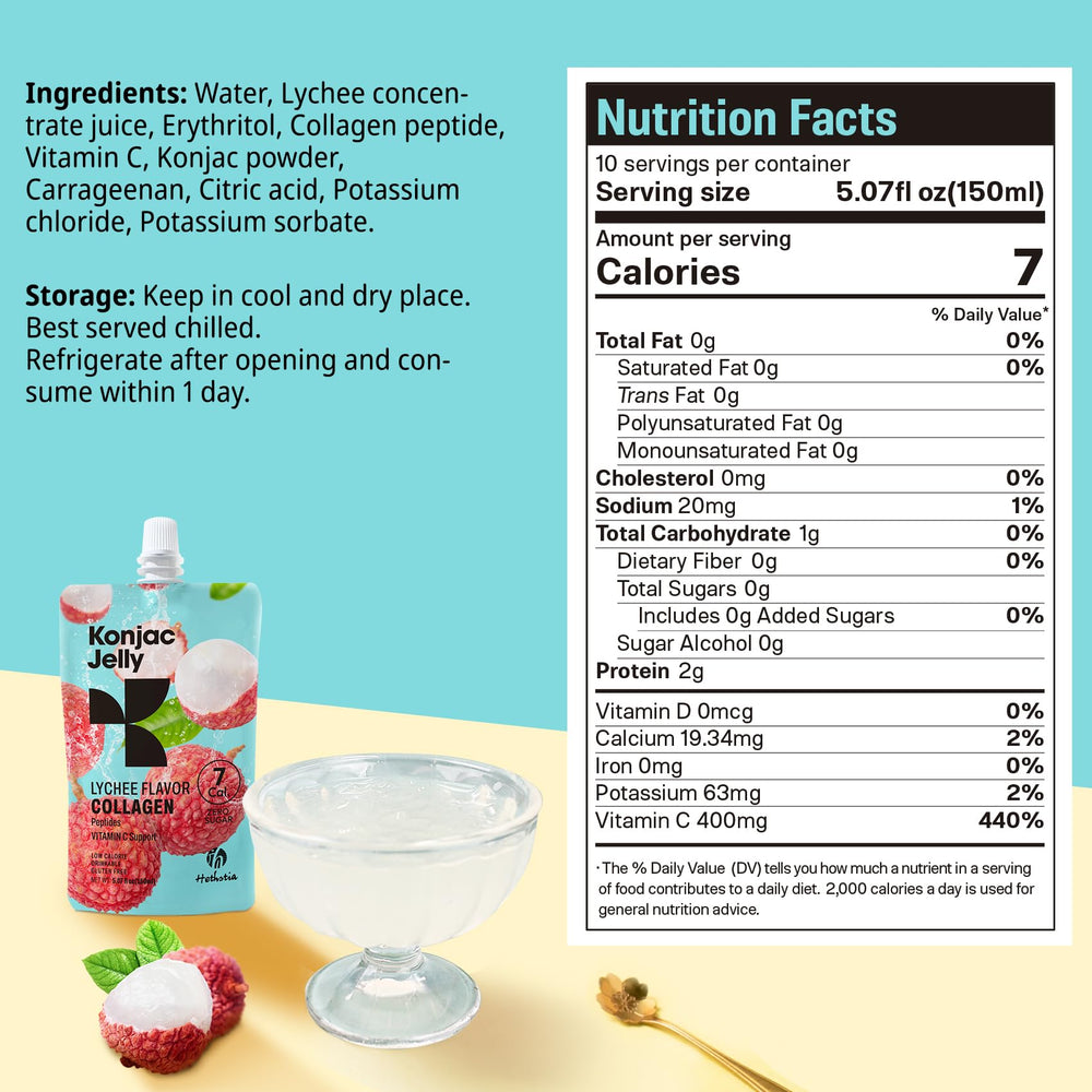 Drinkable lychee jelly being squeezed from a pouch