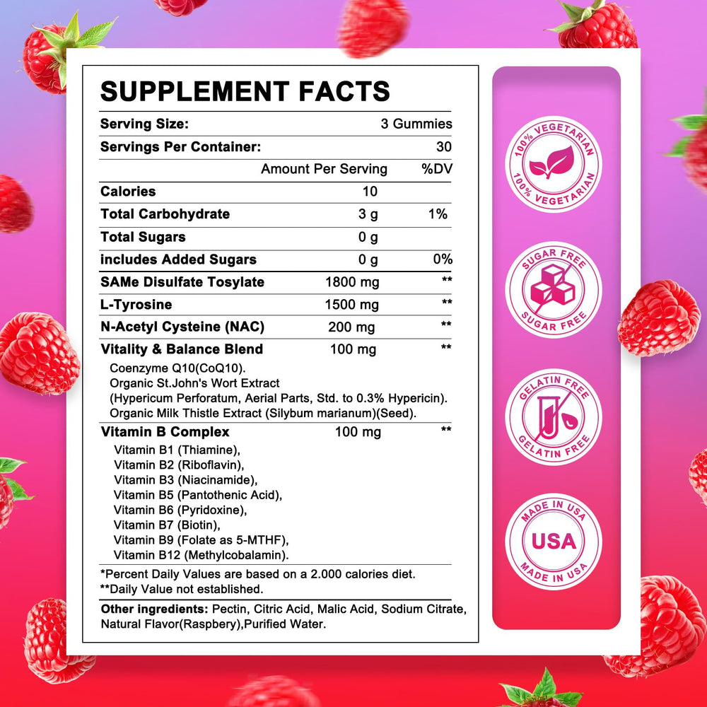 Back view with label of HevChay SAM-e gummies