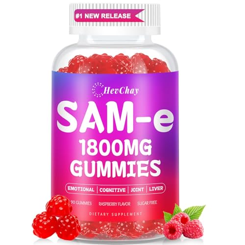 Front view of HevChay SAM-e 1800 mg gummies bottle
