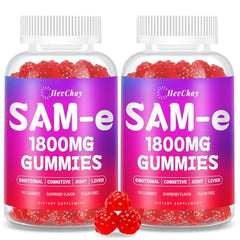 Bottle of HevChay SAM-e Gummies showing 1800 mg potency