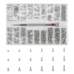 Overview of HexinYigjly 500-pack micro screws in a compact storage box