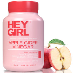Hey Girl Nutrition ACV capsules the mother bottle closeup for convenient detox support