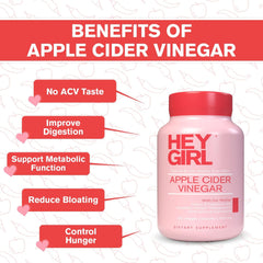 Hey Girl Nutrition cayenne enhanced ACV capsules closeup highlighting absorption and energy