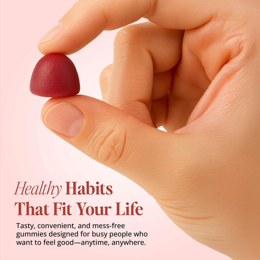 Gummies aligned for convenient daily supplement