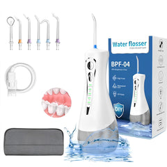KZE HF-6 portable water flosser front view with 320ml tank