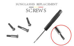 Close-up of replacement screws for Ray-Ban Wayfarer RB2140 and RB4340