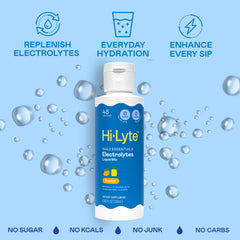 Hi-Lyte Daily Essentials Drops label detail highlights clean ingredients