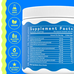 Hi-Lyte Electrolytes unflavored powder dissolving for neutral, quick hydration.