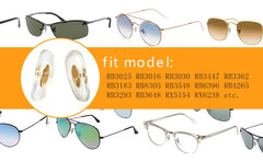 Clear color nose pads for Ray-Ban Aviator sunglasses