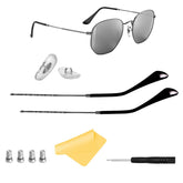 HiCycle2 replacement temple arm for Ray-Ban RB3447 sunglasses in gunmetal with black tips