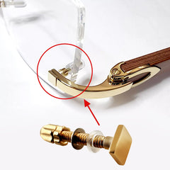 Close-up of 2.5mm square screw head for Cartier rimless frames