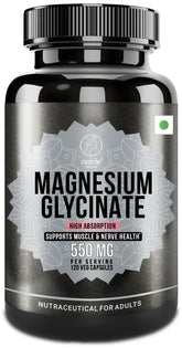 Front view of High Absorption Magnesium Glycinate bottle with 120 capsules