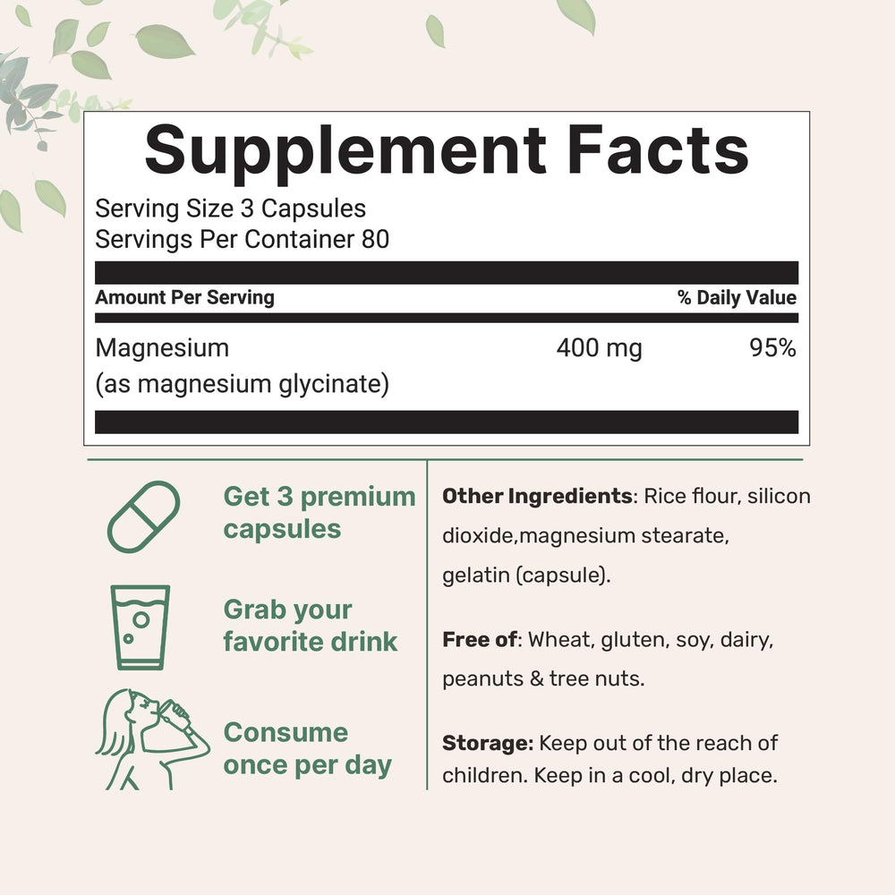 High absorption magnesium glycinate capsules