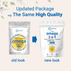 High EPA and DHA omega-3-6-9 contents in softgels
