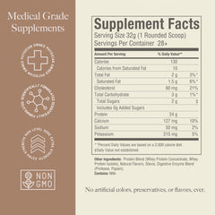 High Level whey protein vanilla digestive enzymes bottle highlights easier digestion.