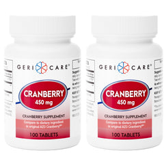 Two 100-count bottles of high-potency cranberry supplement (2-pack) totaling 200 tablets