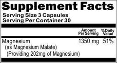 Magnesium Malate supplement capsules bottle with 180 count