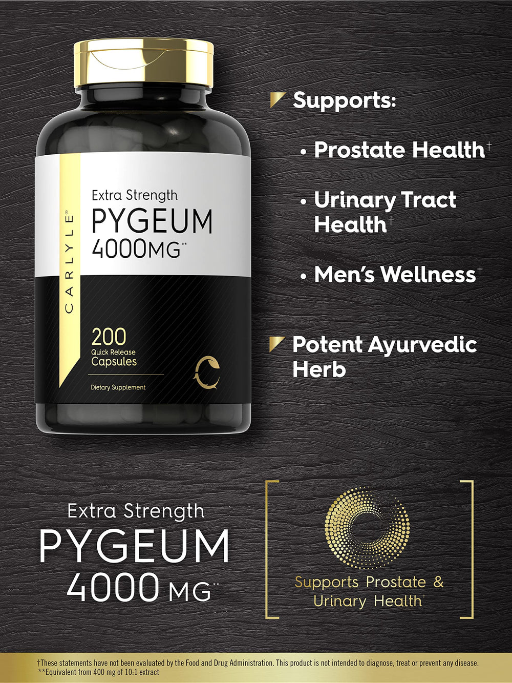 High potency Pygeum africanum bark capsules