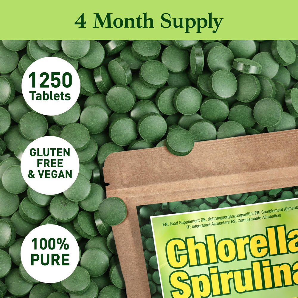High-protein spirulina and chlorella nutrition profile