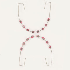 Close-up of high-quality materials used in fake brackets Rose Red