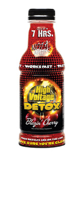 High Voltage Detox Blazin' Cherry bottle for on-the-go hydration and flavor.