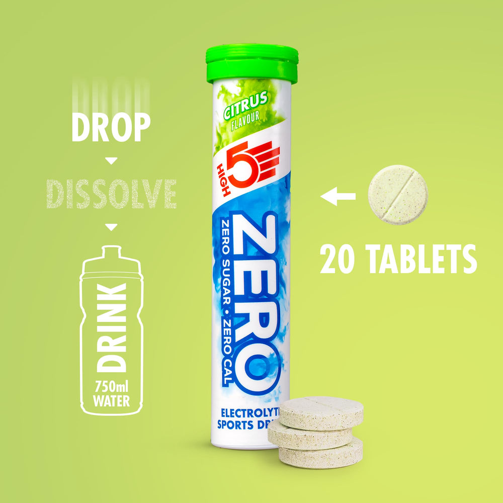 HIGH5 Zero Citrus Tablets nutritional information label