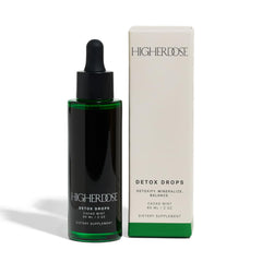 HigherDOSE Detox Drops bottle on a clean surface