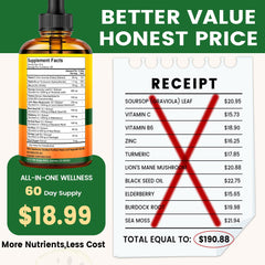 Ingredients collage featuring Sea Moss, Lion's Mane, and Turmeric