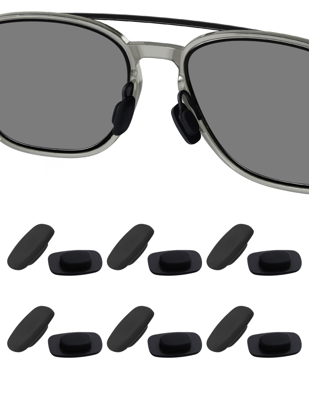 Nose pads replacements for Costa Del Mar South Point, Fernandina, Shipmaster, Ponce, Cook, and Wader in black.