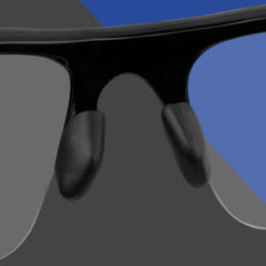Nose pads mounted on Oakley Flak 2.0 sunglasses showing push-in fit