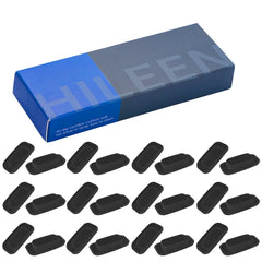 Package of 12 replacement nose pads in black with easy-installation details