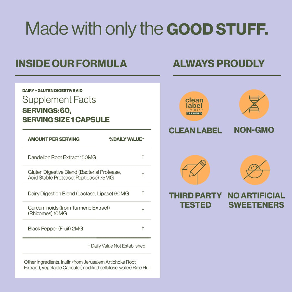 Lactase enzyme tablet for dairy digestion in Hilma Digestive Enzymes for Women