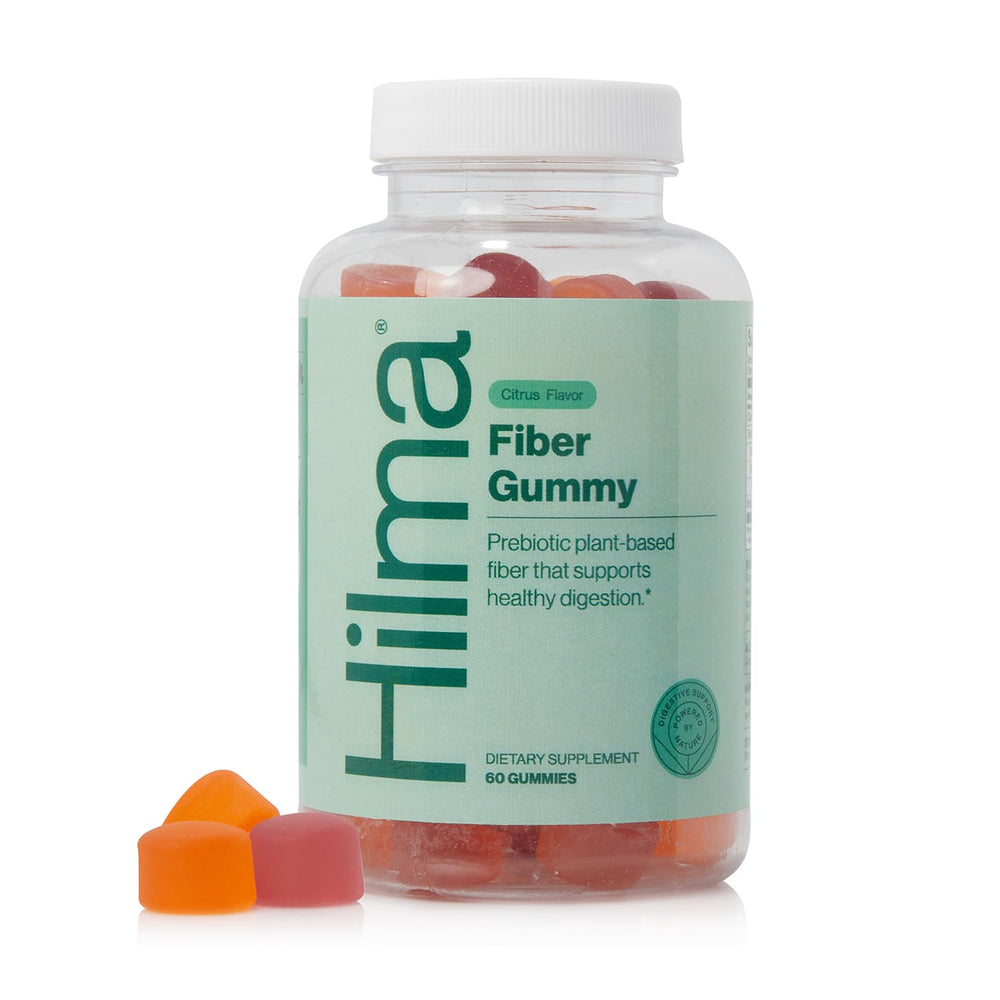 Front view of Hilma Prebiotic Fiber Gummies bottle – 60 count
