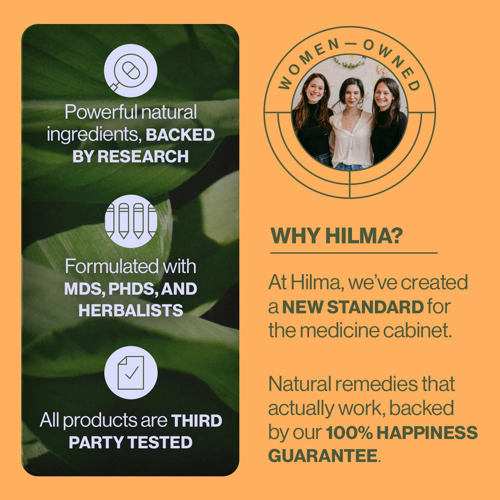 Hilma brand story logo with clean label emphasis