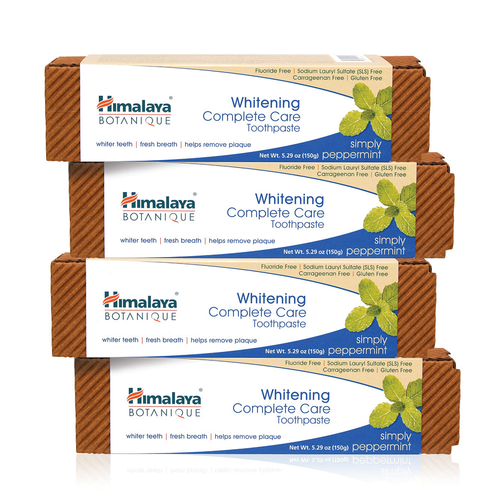 Himalaya Botanique Complete Care Whitening Toothpaste Simply Peppermint 5.29 oz 4-pack tube