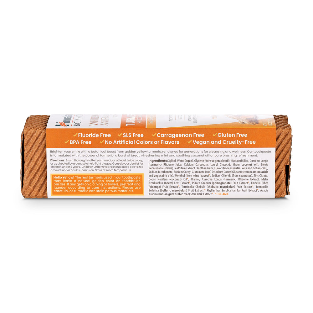 Vegan and cruelty-free branding on toothpaste packaging