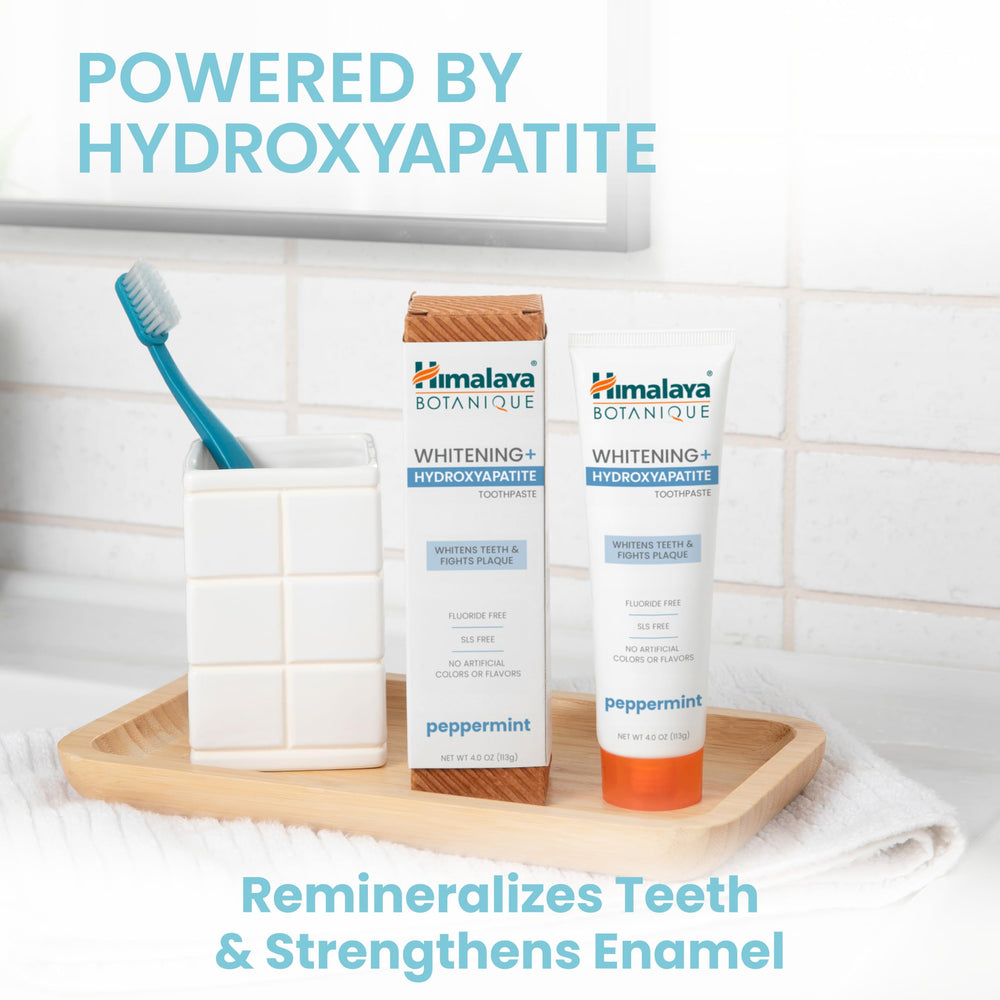 Product packaging for Himalaya Botanique Whitening Toothpaste Peppermint 4 oz