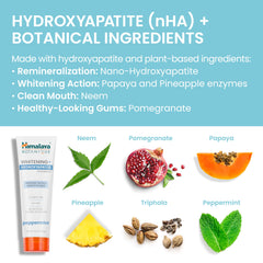 Lifestyle image of toothpaste on bathroom counter with mint leaves