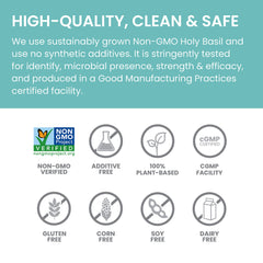 Vegan, non-GMO, gluten-free Holy Basil capsules